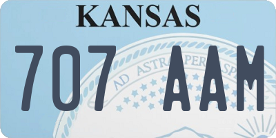 KS license plate 707AAM