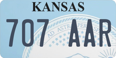 KS license plate 707AAR