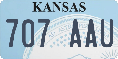KS license plate 707AAU
