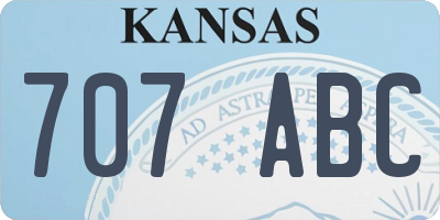 KS license plate 707ABC