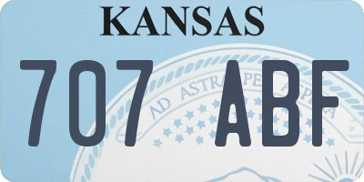 KS license plate 707ABF