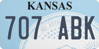 KS license plate 707ABK