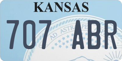 KS license plate 707ABR