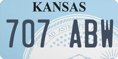 KS license plate 707ABW