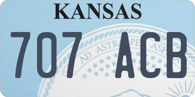 KS license plate 707ACB