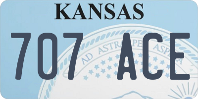 KS license plate 707ACE
