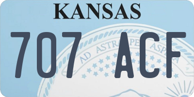 KS license plate 707ACF