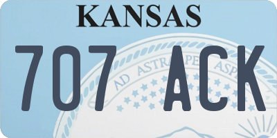 KS license plate 707ACK