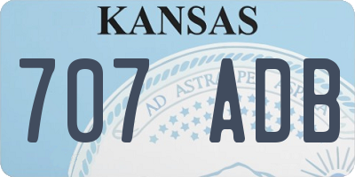 KS license plate 707ADB