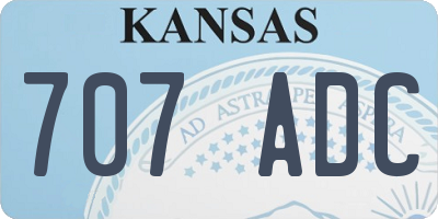 KS license plate 707ADC