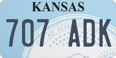 KS license plate 707ADK