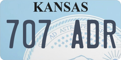 KS license plate 707ADR