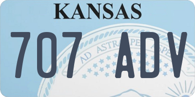 KS license plate 707ADV