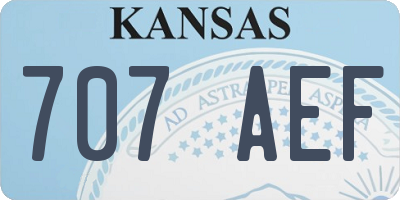 KS license plate 707AEF