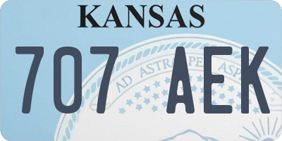 KS license plate 707AEK