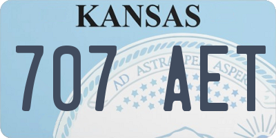 KS license plate 707AET