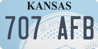 KS license plate 707AFB