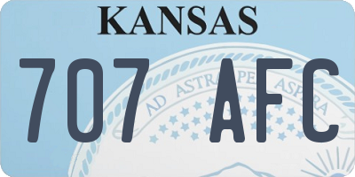 KS license plate 707AFC