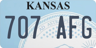 KS license plate 707AFG