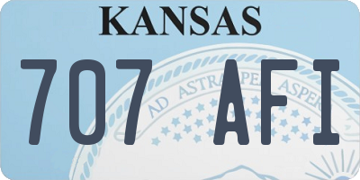KS license plate 707AFI