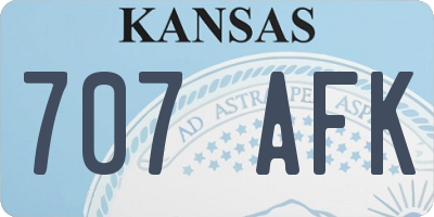 KS license plate 707AFK