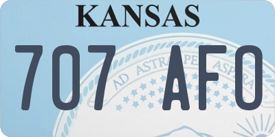 KS license plate 707AFO