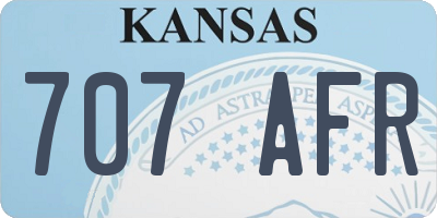 KS license plate 707AFR