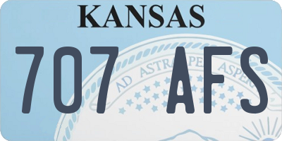 KS license plate 707AFS