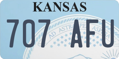 KS license plate 707AFU