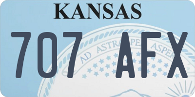 KS license plate 707AFX