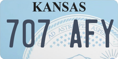 KS license plate 707AFY