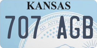 KS license plate 707AGB