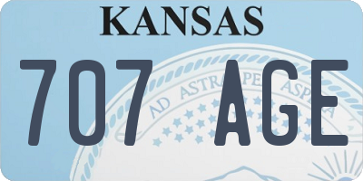 KS license plate 707AGE