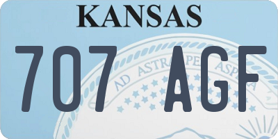 KS license plate 707AGF