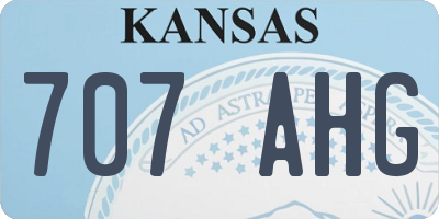 KS license plate 707AHG