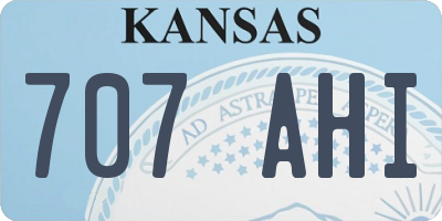 KS license plate 707AHI
