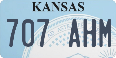 KS license plate 707AHM