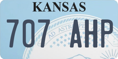 KS license plate 707AHP