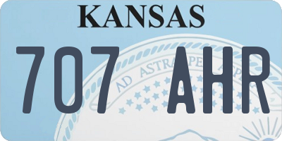 KS license plate 707AHR