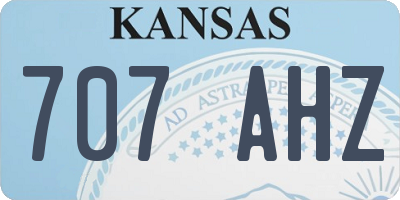 KS license plate 707AHZ