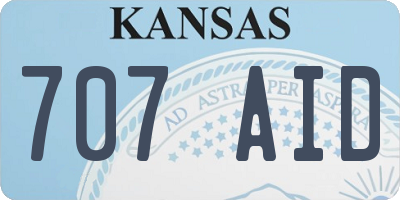 KS license plate 707AID
