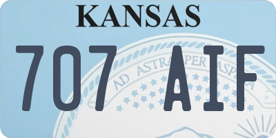 KS license plate 707AIF