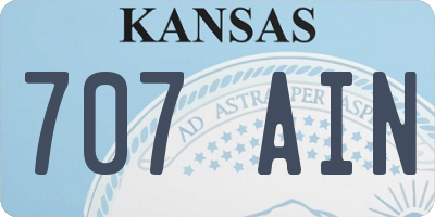 KS license plate 707AIN