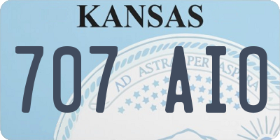 KS license plate 707AIO