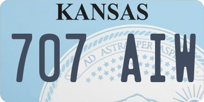 KS license plate 707AIW