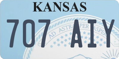 KS license plate 707AIY