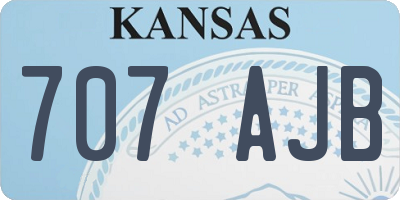 KS license plate 707AJB