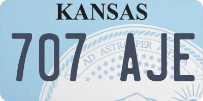 KS license plate 707AJE