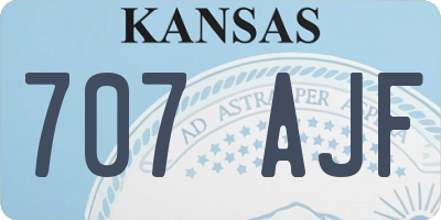KS license plate 707AJF