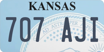 KS license plate 707AJI